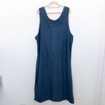 Vintage Womens Denim Maxi Dress Size XL USA Sleeveless 90s Americana Patriotic Blue Photo 4