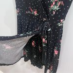 Forever 21 Black floral polka dot wrap dress romper size small Photo 3