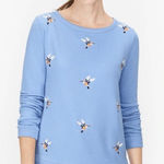 Talbots  Sweatshirt Hummingbird Embroidery Light Blue Size Large Photo 0