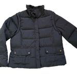 1 Madison  down feathers filled puffer 3 in 1 black quilted jacket size large Photo 0