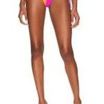Lovers + Friends Revolve Fines Lines Swim Bikini Bottom in Orange and Pink Sz Photo 0
