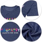 Pride Shirt Equality Hurts No One T Shirt Rainbow Graphic LGBT Size Medium Blue Photo 2