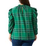 Sugar Lips Woodland Jade Plaid Drape Sleeve Top size 1X Green NWT Holiday Festive Photo 1