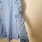Harshman Blouse Juliana Light Blue Ruffled Sleeve Button Photo 4