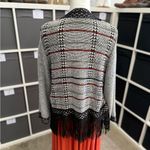 Christopher & Banks  Black and White Fringed Western Cardigan Sweater Photo 3