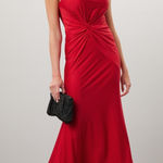 Revolve FAVIANA Red Strapless Evening Knot‎ Front Mermaid Sweetheart Gown 0 Photo 0