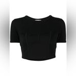 ALC Frank A.L.C. ALC Wren Bustier Cropped Tee Corset Seamed Crop Top Black Photo 3