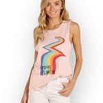 Daydreamer new ☺︎︎ Pink Floyd Rainbow Muscle Tee Tank ☺︎ Light Pink ☺︎ Small Photo 13