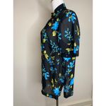 Dress Barn  Black Blue Floral Silky Blouse Sz 14W Photo 2
