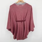 Sacred Threads Poncho Tunic Boho Embroidered Tribal Belted Burgundy Size Small Photo 1