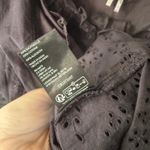 Anthropologie Black Eyelet Lace Square Neck Puff Sleeve Milkmaid Cottage Top XS Photo 8