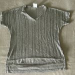 Freeloader Adorable stripes textured olive green/cream top Photo 0