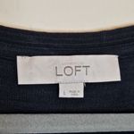 Loft Ann Taylor L Flowy Floral Back Sweater 3/4 Sleeve Rib Knit Mixed Media Photo 7