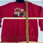 Vintage 90sGopher Sport Sweatshirt Teddy Bear Sunflower Women Large Burgundy USA Red Photo 8