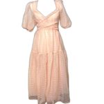 Free People Hailey Dress Size 4 Beautiful Baby Pink Wrap front Midi Dress Photo 5
