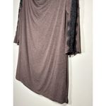 Soma  Brown Cowl Neck Loungewear Black Lace Insets Soft Classic Size Large Photo 3
