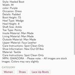 Guess Burgundy Purple velvet Mixed Media Buckled Strap Acora Point Toe Wedge dress Boot Photo 4