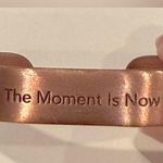 COPPER "The moment is now” HEALING MAGNETIC THERAPY BANGLE /CUFF Gold Photo 0