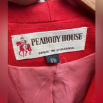 Peabody House Vintage Linen Open Blazer Orange Red Retro Photo 2