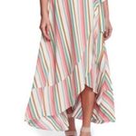 1. State  Striped Wrap Asymmetrical Ruffle Midi Skirt Photo 0