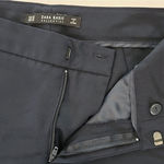 ZARA Black Capris Suit Pants With Ruffle Hem Photo 4
