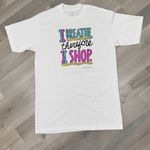 Hallmark Vintage Graphic T Shirt I Breathe Therefore I Shop White Large Photo 9