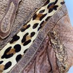 Vintage 80s 7 Seven By Demitri Brown Leather Leopard Patchwork Purse Photo 2