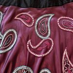 Kay Unger  Women's Skirt Size 8 Burgundy Embroidered Beaded Paisley Lined Fancy Photo 3
