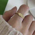 gold rectangle signet Ring/gold Over Sterling Silver Photo 2