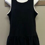 Kate Spade Black and Cream Peplum Tank Shell with Keyhole and Back Bow- Medium Photo 0