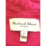 Michael Stars Linen Button Front Trucker Jacket Hot Pink Women's Boho Medium Photo 1