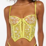 NWOT Savage X Fenty Daisy Yellow Puff Daisy Unlined Bustier Sz M Size M Photo 0