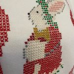 Jerzees Vintage White Christmas Bunny holiday cross stitch unisex sweatshirt L Photo 2