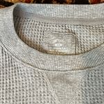 Aerie Gray grey waffle knit Crewneck Sweatshirt with Brooklyn Design Sz M Photo 1
