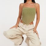 Motel Rocks Mesh Olive Green Bandeau Top Photo 1