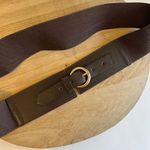 Jessica Howard Brown Vegan Leather Wide Elastic Wrap Belt Gold Buckle Size 16 Photo 1