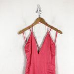 Lexi Clothing The Bali Maxi Dress Size 6 Pink Satin Lace Up Back Plunge Cocktail Photo 4
