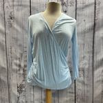 White House | Black Market  NWT Baby Blue Faux Wrap 3/4 Sleeve Surplice Tee Photo 1