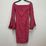 Bardot Solange Corded Lace Sheath Dress Long Sleeve in Burgundy 4 Photo 3