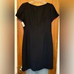 Talbots  Women Petite Vtgd Lined NWT Little Black Dress w Rhinestone Button-10P Photo 5