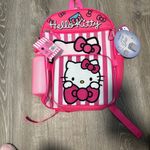 NWT Hello Kitty Backpack 5 Pcs Lunch Bag Carabiner Water Bottle Key Chain Sanrio Pink Photo 5