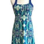 Soybu Dress Blue Green Print Strappy Twist Back Athletic Casual Stretch Size XS Photo 0