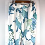 By the Sea XXL Turtles Blue Green Wide Leg Pocketed Beach Pants Photo 1