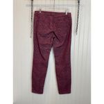 Loft Womens Maroon Print Modern Skinny Jeans Mid Rise Size 8 Photo 1