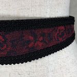 Vintage Statement Belt Womens Ginnie Johansen Waist Red Black Floral 90s Wide Photo 3