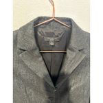 Ann Taylor  Black Charcoal Three Button Front Shoulder Padded Blazer sz 2 Petite Photo 5