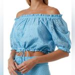 Melissa Odabash Francesca Eyelet Off the Shoulder Blue Cover Photo 0