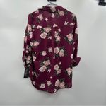 Byer California StitchFix  Christelle Burgundy Floral Button Down Shirt‎ Sz L NWT Photo 3