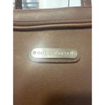 Liz Claiborne Brown Faux Leather Shoulder Bag Purse Top Zip Compartments VTG Photo 1