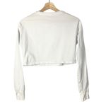 Boutique  White Crewneck Cropped Long Sleeve T-Shirt S Photo 1